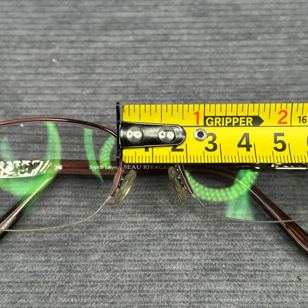 Sophia Loren Zyloware BEAU RIVAGE 63 Burgundy Gold Semi Rimless Eyeglasses 135